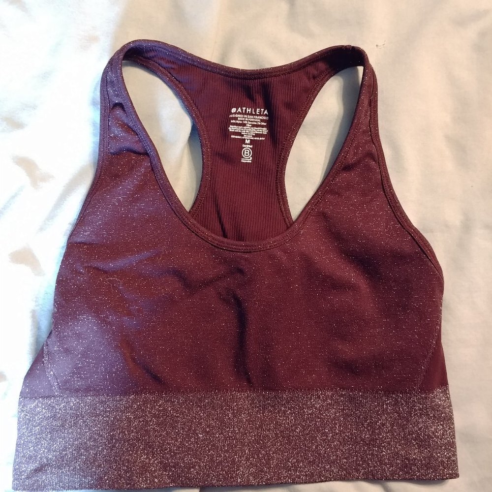 Athleta Twilight bra M antique burgundy